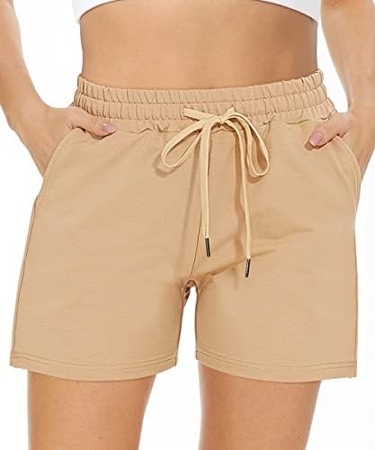 Tarse ženske zveške šorct ljetni casual coffy vučne struk atletske kratke hlače elastične pamučne trke s džepovima