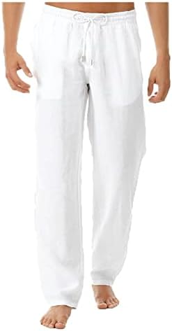 Dudubaby Bell donje hlače Muške ljetne i modne pamučne i posteljine pantalone guste joge hlače