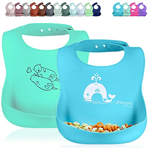 Otterlove silikonski bib - čista platina LFGB baby bibs - nema punila - BPA i ftalata besplatno