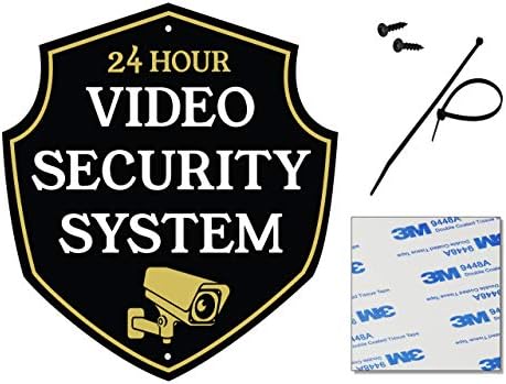 Upozorenje 24-satna sigurnosna kamera | Profesionalni klasični dizajn | Teški dibond aluminijum | Znakovi nadzora nad kućnim nekretninama