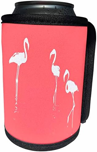 3droza minimalistička tri flamingosa bijela silueta na ružičastoj boji - može hladnija boca