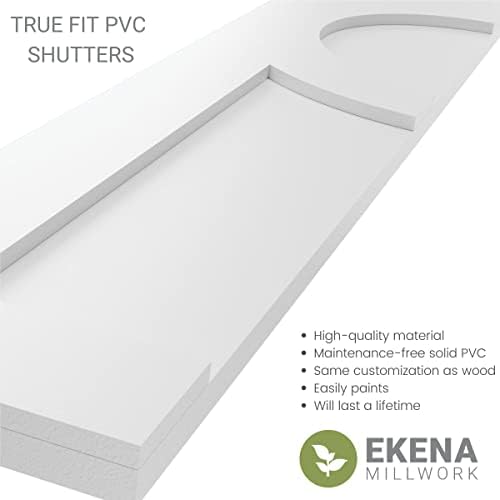 Ekena Millwork TFP001AC15X048LP True Fit PVC centar krug Arts & zanati fiksni Mount roletne,, 15 W, Lilly jastučići