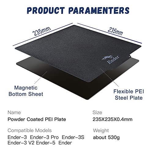 PEI PEI magnetska ploča, fleksibilna pei čelična ploča 3D pisač gradi površinski grijani krevet 3 V2 / Ender 3 Pro / Ender 5 / Ender