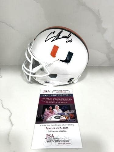 Ed Reed hand potpisao Miami Hurricanes Mini Helmet Ravens HOF JSA CERT-autograme College Mini Helmets