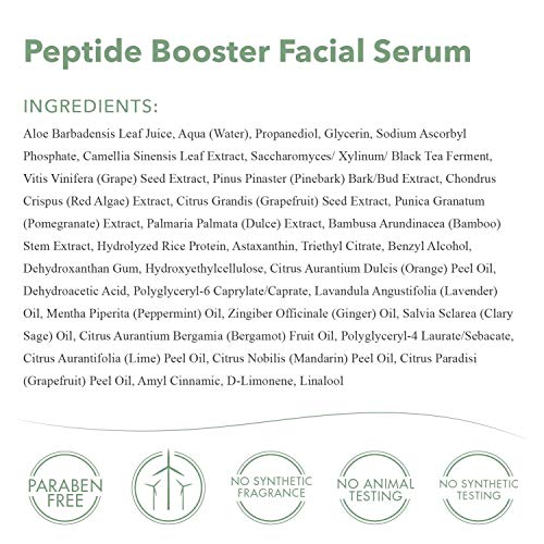 emerginC Scientific Organics Peptide Booster Serum za lice-Serum za lice sa Kombučom, crvene alge + antioksidans astaksantin za hidrataciju,