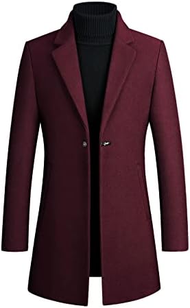 Muški kaput dugačak runolni kaput modni šal ovratnik čvrsta boja Slim Fit One gumb za vrpcu za svadbenu zabavu