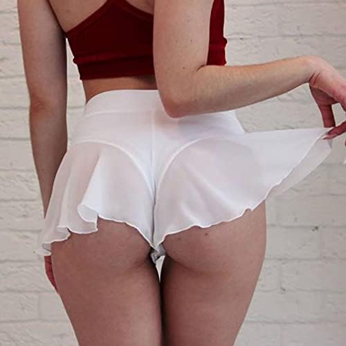 Seksi mini struke plesne suknje za žene ruffledle plesne kratke hlače, vruće hlače u tijesnim kratkim kratkim mrežama