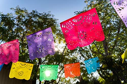 OLÉ RICO-plastični Papel Picado 1 pakovanje, idealno za meksičku Fiestu, Cinco de Mayo, dekoracije za meksičke tematske zabave i Fiesta