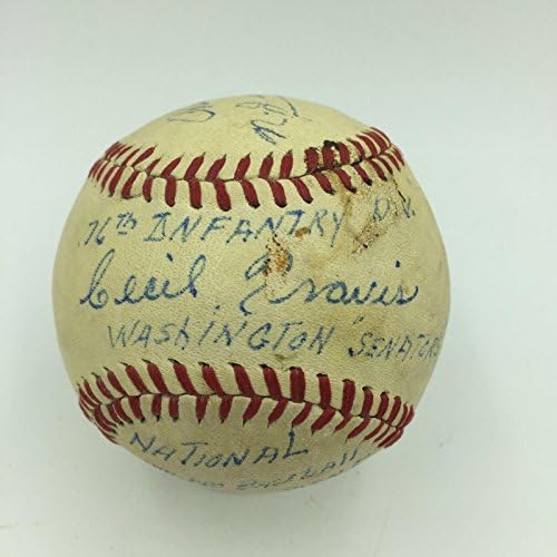 Cecil Travis World War 2 potpisana upisana igra Polovni prvenstveni bejzbol JSA - MLB igra Rabljeni bejzbol
