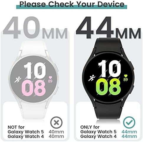 [2pack] TENENESA za Samsung Galaxy Watch 5 2022 i 4 2021 Vodootporni zaštitnik zaslona 44mm Pribor, zaštitni poklopac za lice, bracku