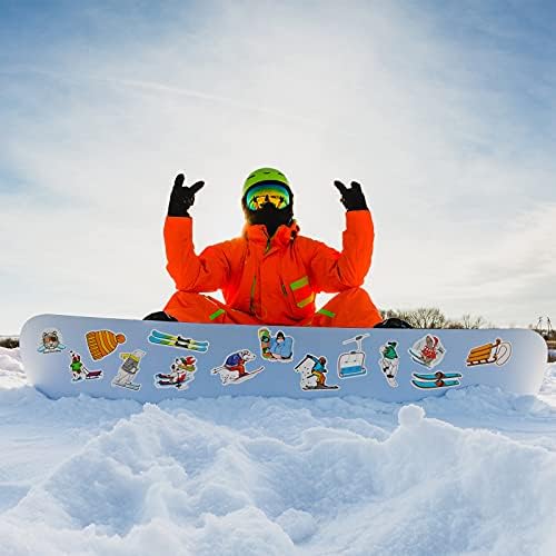100 komada Skijaške naljepnice Naljepnice za skijanje vinilne snježne naljepnice Šarene vodootporne skijanje paketi za tinejdžere