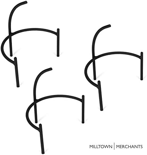 Milltown Merchants ™ okrugli metalni postolje - ploča stalak / držač ploče - zakrivljeno crne metalne ploče - prijenosni nosač za