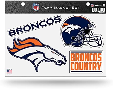 RICO Industries NFL Denver Broncos 8.5 X 11 Team Magnet set za automobil, hladnjak, hladnjak, ormar, uredski ormar
