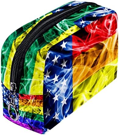 Tbouobt vrećica za šminku Travel Cosmetic torbica torbica torbica sa patentnim zatvaračem, duga, duga mira zastava LGBT USA zastava