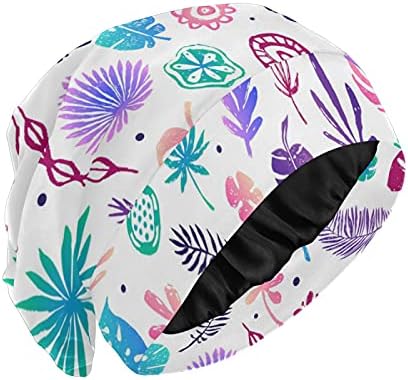 Kap za spavanje sjemena Sleet Hat Beanies Tropsko ljeto Listovi šareno za žene Noćni omot za kosu