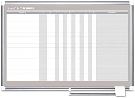 MasterVision ga01110830 In-Out magnetna ploča za suho brisanje, 36x24, srebrni okvir