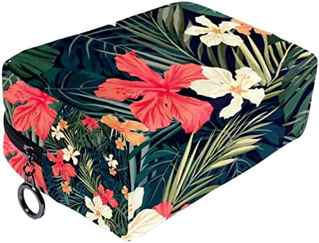 Tbouobt kozmetička torba za žene, torbe za šminke Sobidna toaletna torbica Turistički poklon, havajski cvijet crtani tropski moderni