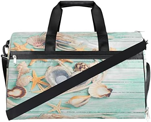 Ocean Seashell Starfish Sports Torba za teretanu sa mokrim džepom i obućom Travel Duffel torba za muškarce Ženska košarkaška torba