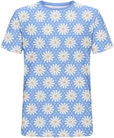 Muška havajska majica Ljeto plaža Thirt Top cvjetni ispis Kratki rukav Okrugli grafički kratki kratki majica za odmor