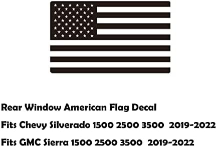 ZXIAOCHUN stražnji srednji prozor američki zastava za Chevy Silverado GMC Sierra 2019 2020 2021 2022 2023 Nazad klizni centar Staklena