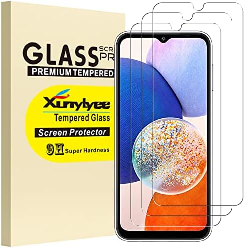 XunyLyee 3-Pack, zaštitnik ekrana za Samsung Galaxy A14 5G, lako se instalira kaljeno staklo za Galaxy A14
