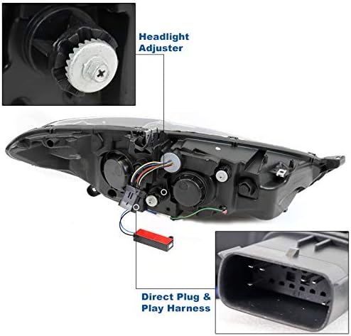 ZMAUTOPARTS LED Switchback signalni projektor farovi Crni w / 6 plavi DRL kompatibilni sa Ford Fusion 2013-
