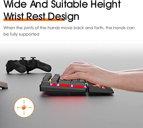 AJAZZ 80% Gaming Keyboard Wrist Rest-87 Keys TKL Wrist Rest Pad za mehaničku tastaturu, ergonomska kožna tastatura podrška za zapešće