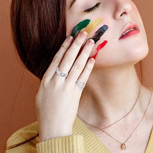 Feraco 5 kom. Magnetski bakarski prstenovi za žene, 99,99% čisti bakar magnetski prsten, podesivi prsten za prste s poklon kutijom,