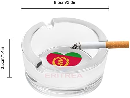 Love Eritrea Glass Peshtray za cigarete okrugle ladice za kućni ured i restorane