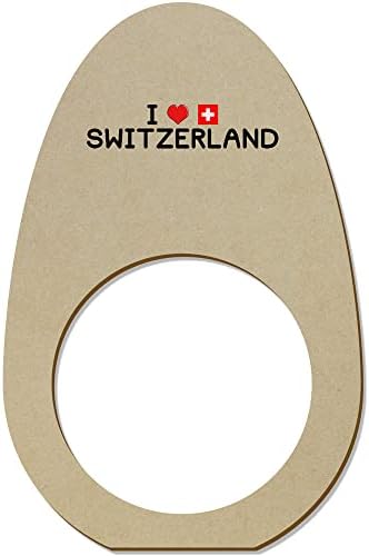 Azeeda 5 x 'Volim Švicarsku' Drvene prstenove / držače salvete