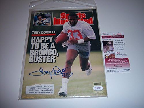 Tony Dorsett Cowboys Jsa / coa potpisan Sports Illustrated-autograme NFL časopisi