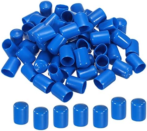MECCANIXITY 50kom gumeni završni poklopci poklopac 15mm vinil navojni zaštitnik navoja okrugli PVC vakuumski poklopci za vijčanu cijev, plava