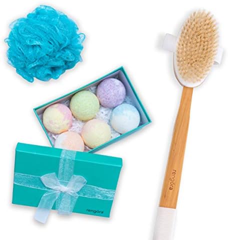 Bombe za kupanje, četka za tijelo i loofah Mesh Scrubber Bundle-rođendanski pokloni za žene - Luksuzni Poklon Set ljubitelja kupatila