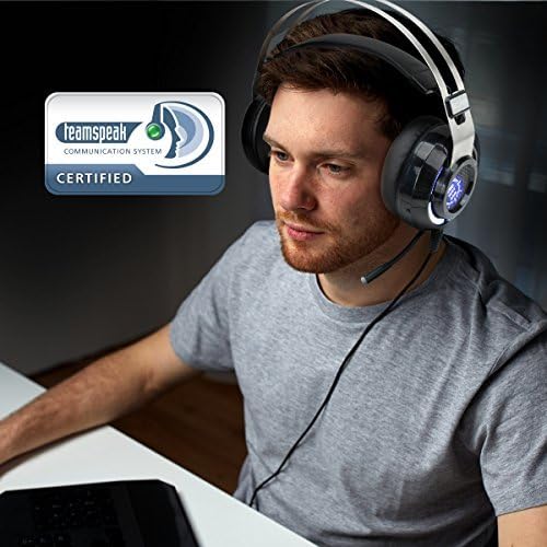 Poboljšajte slušalice za slušalice Scoria Computer Gaming sa USB 7.1 Surround zvukom, bas vibracija, podesiva LED rasvjeta, linijski