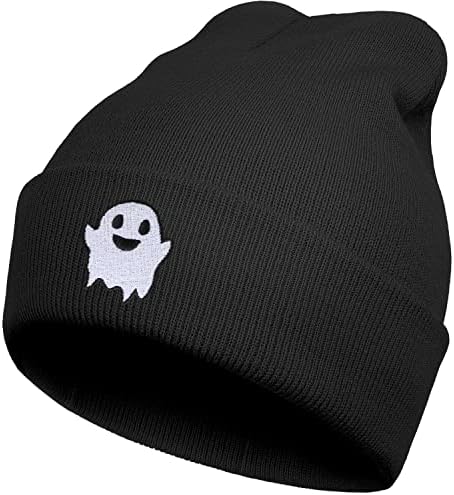 Lhscvufasc zimski Ghost šeširi za Noć vještica za muškarce žene Boo šešir meka topla uniseks kapa s lubanjom pletena kapa