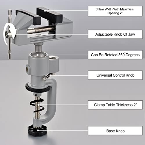 MAXMAN klupa stezaljka sa stezaljkom univerzalni 10 inča maksimalna udaljenost stezanja 2,2 inča stezanje Za obradu drveta 360° teški