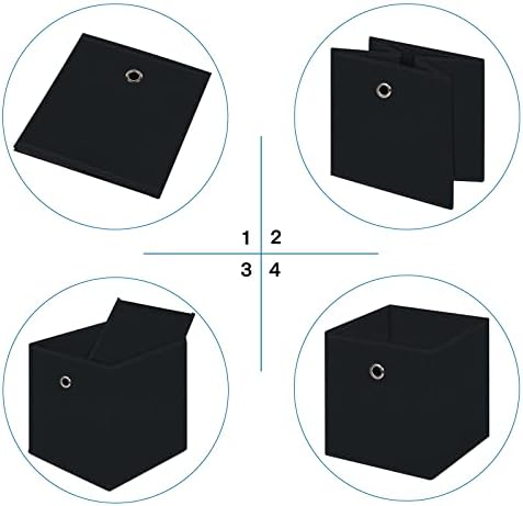Dabeact Crna kocke za pohranu, spremište za pohranu od 11 inča Skladištenje Sklopivi poklopci za pohranu kockice Organizator košare