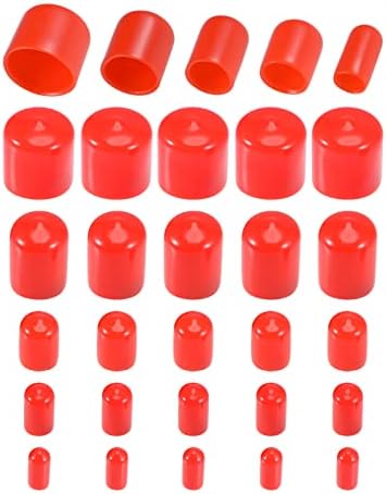 DMiotech 25 pakovanje 1/4 3/8 1/2 3/4 7/8 ID crveni štitnici za navoje gumeni završni poklopci poklopci vijaka za cijev za namještaj sa vijcima