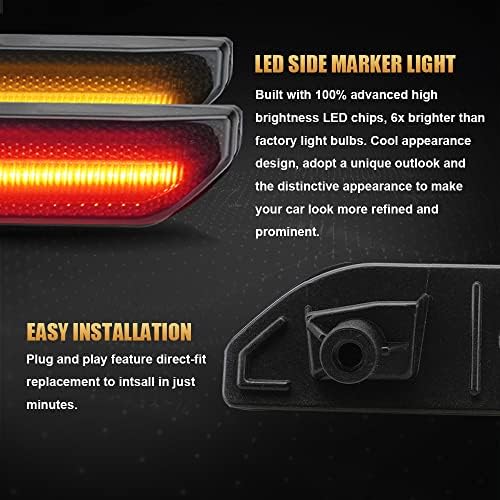 Bestview LED bočne lampice za sklapanje dimljenog sočiva za 2020 2021 2022 GMC Sierra 2500HD 3500HD Kamionet Amber Prednji Zadnji