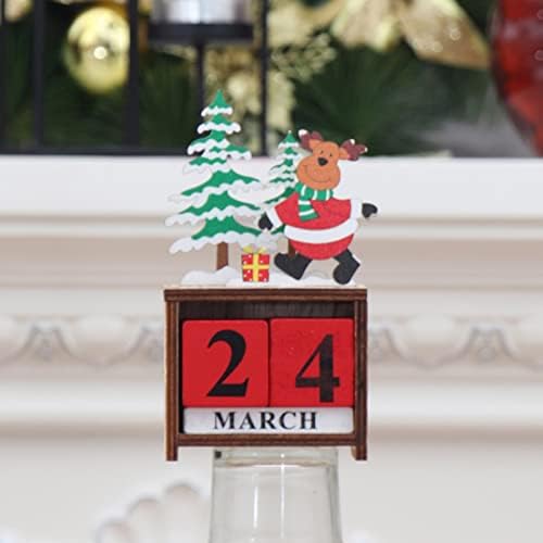 Božić drveni DIY Ornamenti kalendar odbrojavanja Stari snjegović Božić ukrasi ukrasi pokloni veliki Božić kugle Ornament sijalice