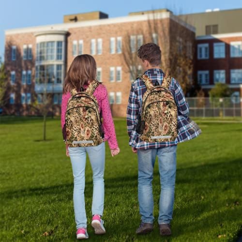CFPolar Tiger Leopard Print Cvjetni ruksak za stripe Student sa školskim ruksak za prijenosnog pretinca za žene Muškarci Studenti Teens Girls Boys