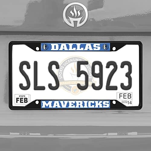 FanMats 31329 Dallas Mavericks Metalna licenčna ploča okvir crni finiš
