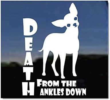 Smrt sa gležnjeva dolje - kratka kosa Chihuahua vinil prozor naljepnica za pse