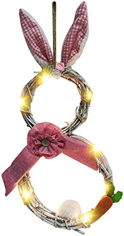 Metalni vijenac vješalica Uskršnje ukrase sa svjetlima ukrašavanje ratana kruga vijenac ukrasi Novogodišnja prijava za ulazna vrata