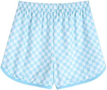 Yimoroe Girls Ljetne kratke hlače Set Kids 2pcs Plaid Sport Majica i kratke hlače Podesite setovi odjeće za ispis
