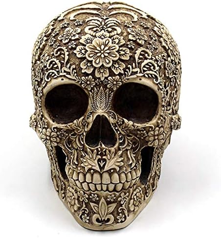 Uživajte u Creative Loball Cvijeće skulptura 8.1 '' ljudska glava skeletna kip kolekcionarskog kolekcionarskog ukrasa za Halloween