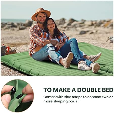 Tipyard samo naduvavanje padu za spavanje za kampiranje, 4 ultra debeli kamp madrac sa jastukom ugrađenim nožnim pumpom za spavanje