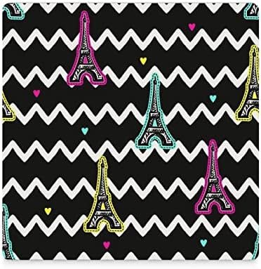 Pariz Eiffel Tower Priaderi za pića Kvadratna keramička čaša s Corkom bazom 6pcs