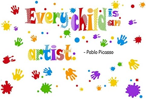 Svako dijete je umjetnik zid naljepnice Decals višebojni boja zid Decals Splatter Splotches tačke i otisak prsta Inspirativni citati