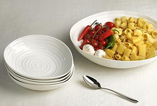 Portmeirion Sophie Conran Celadon Pasta Bowl | Set od 4 | Velike zdjele za supu ili salatu | 9 inča | Napravljeno od finog porculana